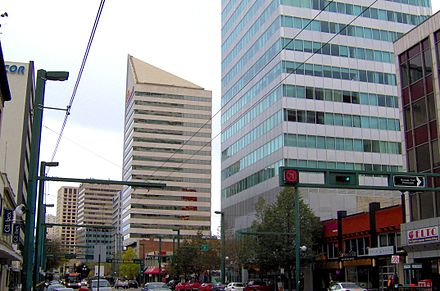 Jasper Avenue is at the heart of downtown Edmonton.