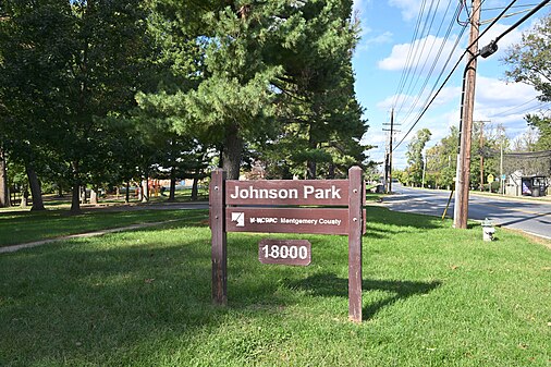 Johnson Local Park sign, Gaithersburg, MD