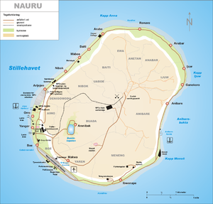 Kart over Nauru.