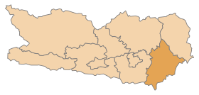 Karta Koruške sa pozicijom Okruga Völkermarkt
