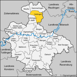 Elhelyezkedése Baden-Württemberg térképén