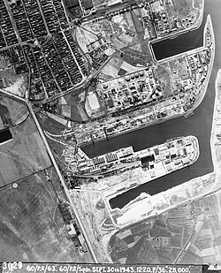 Légifotó a csepeli szabadkikötőről 1939-ben