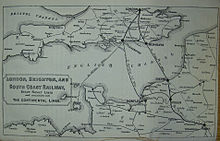 A map showing the main LB&SCR ferry routes in 1888 LBSCR ferries.jpg