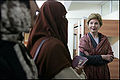 لورا بوش در مراسم افتتاح خوابگاه دختران دانشگاه کابل