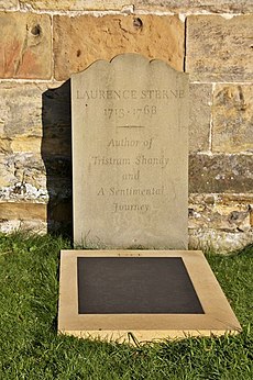 Laurence Sternes' grave, Coxwold churchyard - geograph.org.uk - 1569147.jpg