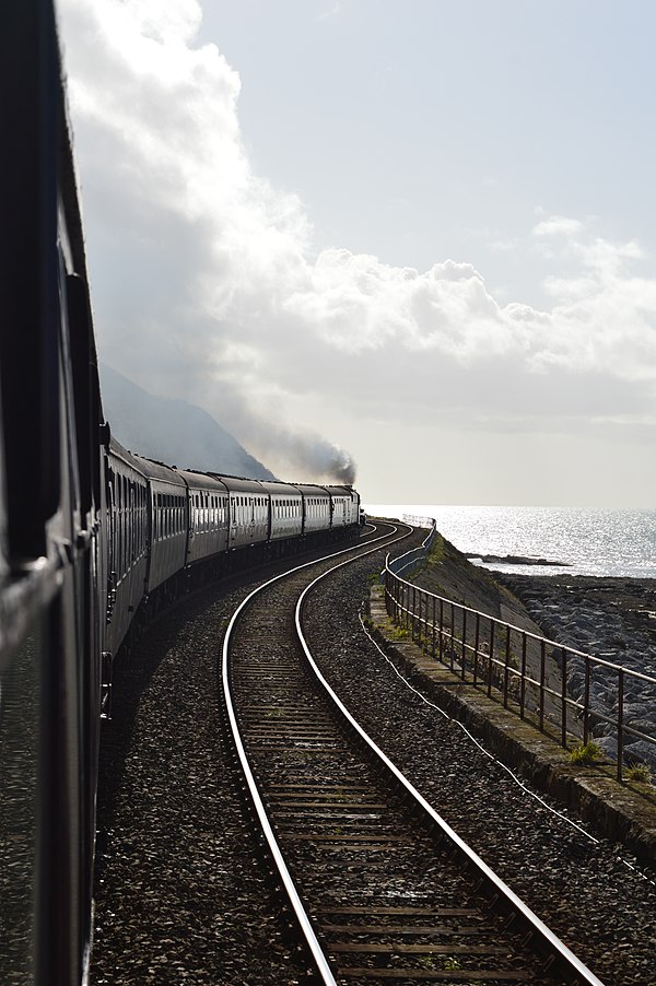 45690 Leander heading south down the Cumbrian Coast Line with a railtour from Carlisle