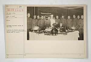 A banquet at Reisenweber's for a group of returning World War I soldiers, 1918 Liberty Bonds - Pershing's Veterans - Returned soldiers arrive in New York - NARA - 45493788.jpg