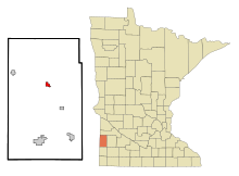 Lincoln County Minnesota Incorporated and Unincorporated areas Ivanhoe Highlighted.svg