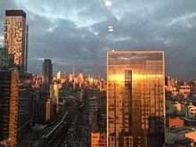 Looking west from an apartment building near Queens Plaza