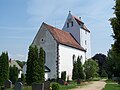 Church, morgue, 12 tombs and enclosure wall with gate and churchyard