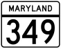 Maryland Route 349 marker