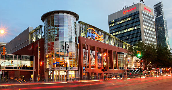 Exterior of Canada Life Centre (as MTS Centre) in 2010.