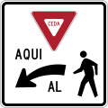 R1-5 (I) Yield here to pedestrians (left)