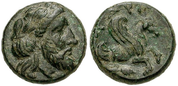 Bronze coin of Orontes I, minted at Adramyteion between 357–352 BC