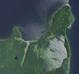 Mackaysee Lake in northern Chambers Island, town of Gibraltar, Door County, Wisconsin 2020 (cropped).png