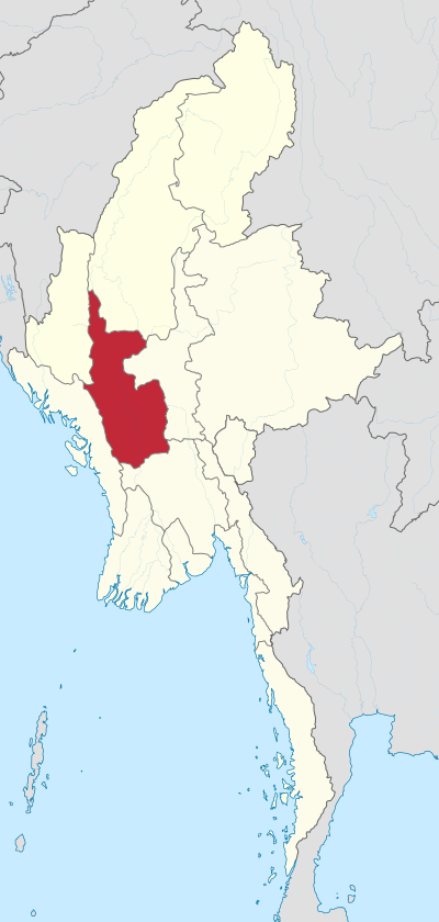 Location of Magway Region in Myanmar