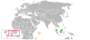 Location map for Malaysia and Seychelles.