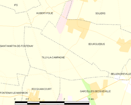 Mapa obce Tilly-la-Campagne