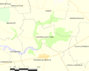 Poziția localității Fontenay-sur-Conie