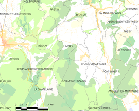 Mapa obce Ivory