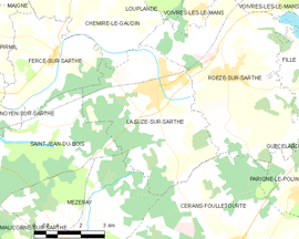 Mapa obce La Suze-sur-Sarthe