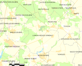 Mapa obce Lumigny-Nesles-Ormeaux