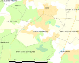 Mapa obce Montfort-l’Amaury