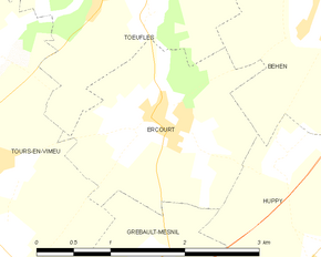 Poziția localității Ercourt