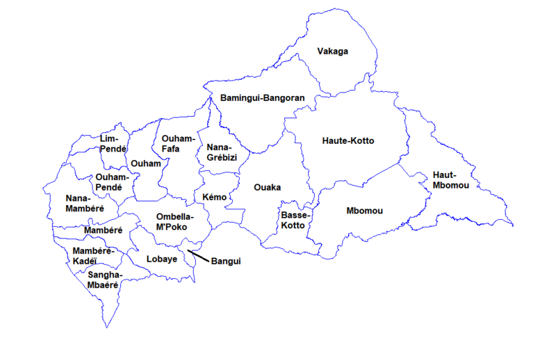 File:Map of Central African Republic prefectures 2021 (named).png