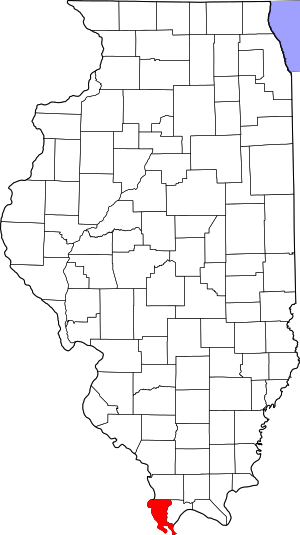 Map of Illinois highlighting Alexander County