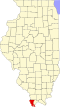 Kort over Illinois, der fremhæver Alexander County.svg