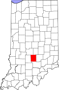 Brown County's location in Indiana