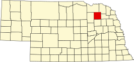 Locatie van Pierce County in Nebraska