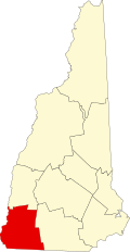 Map of New Hampshire highlighting Cheshire County.svg