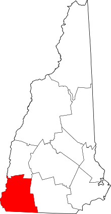 Harta e Cheshire County në New Hampshire