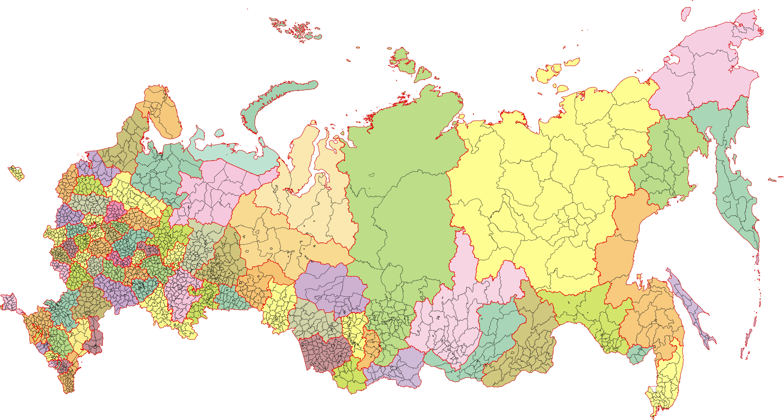 Муниципальный автономный округ. Административно территориальная карта России. Карта административного деления России. Административное деление РФ карта. Административно-территориальное деление России карта.