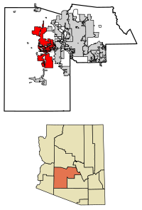 Maricopa County Arizona Incorporated and Unincorporated areas Buckeye Highlighted 0407940.svg