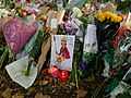 Memorials to Queen Elizabeth II in Green Park in 2022.