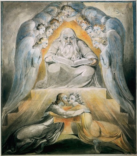 "Mercy and Truth are Met Together, Righteousness and Peace Have Kissed Each Other", di William Blake (1803)