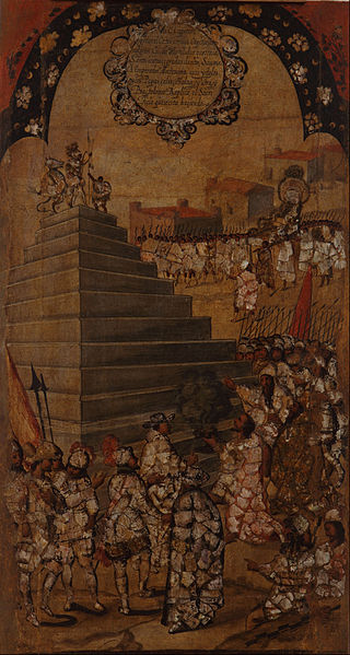 File:Miguel Gonzales - La Conquista de México. Tabla XIII - Google Art Project.jpg