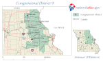 The district in its final form from 2003 to 2013 Missouri's 9th congressional district (since 2003).gif