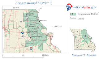 <span class="mw-page-title-main">Missouri's 9th congressional district</span> Former U.S. House district in northeastern Missouri