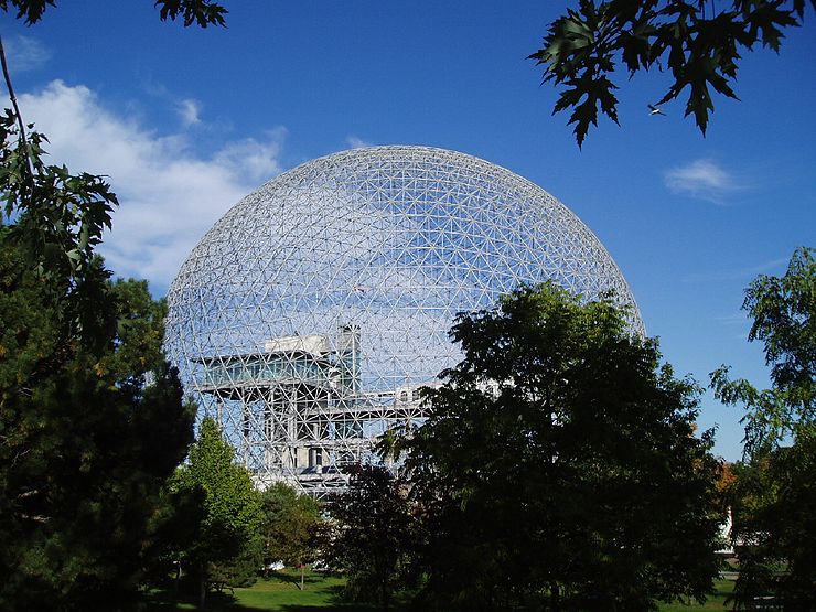 The Montreal Biosphère, formerly the American Pavilion of Expo 67, by R. Buckminster Fuller, on Île Sainte-Hélène, Montreal, Quebec