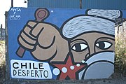 Mural realizado en función a las protestas Chile. Concepción, diciembre de 2019