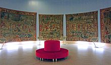 Rotunda of the tapestries of the Amours de Gombault et Macée.