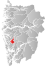 Osterøy markert med rødt på fylkeskartet