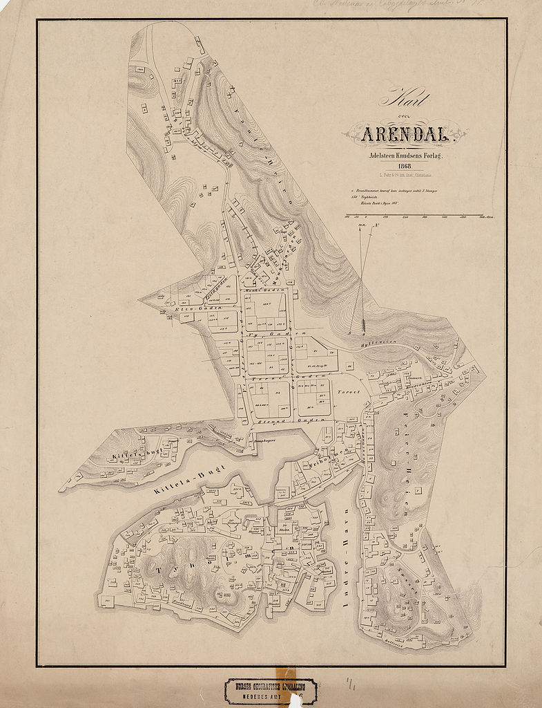 kart arendal File Nedenes Amt Nr 16 Kart Over Arendal 1868 Jpg Wikimedia Commons kart arendal