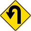 New Zealand road sign W12-1.4-L.svg