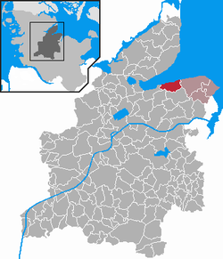 Elhelyezkedése Schleswig-Holstein térképén