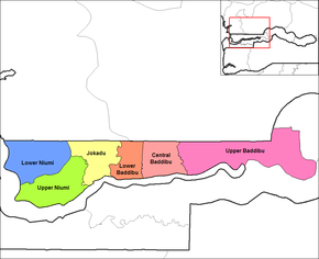 Harta districtelor diviziunii North Bank